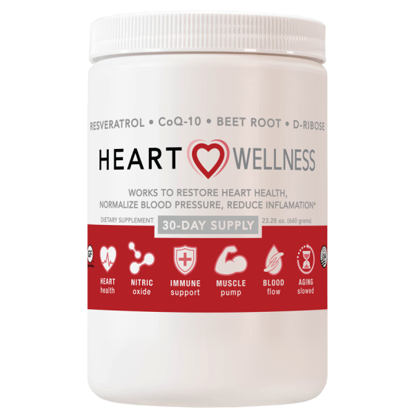 Heart Wellness, works to restore Heart Health, normalize Blood Pressure, Reduce Inflammation. Nitric Oxide Booster!