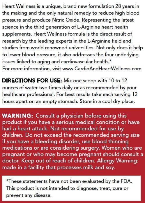 Instructions for Heart Wellness product