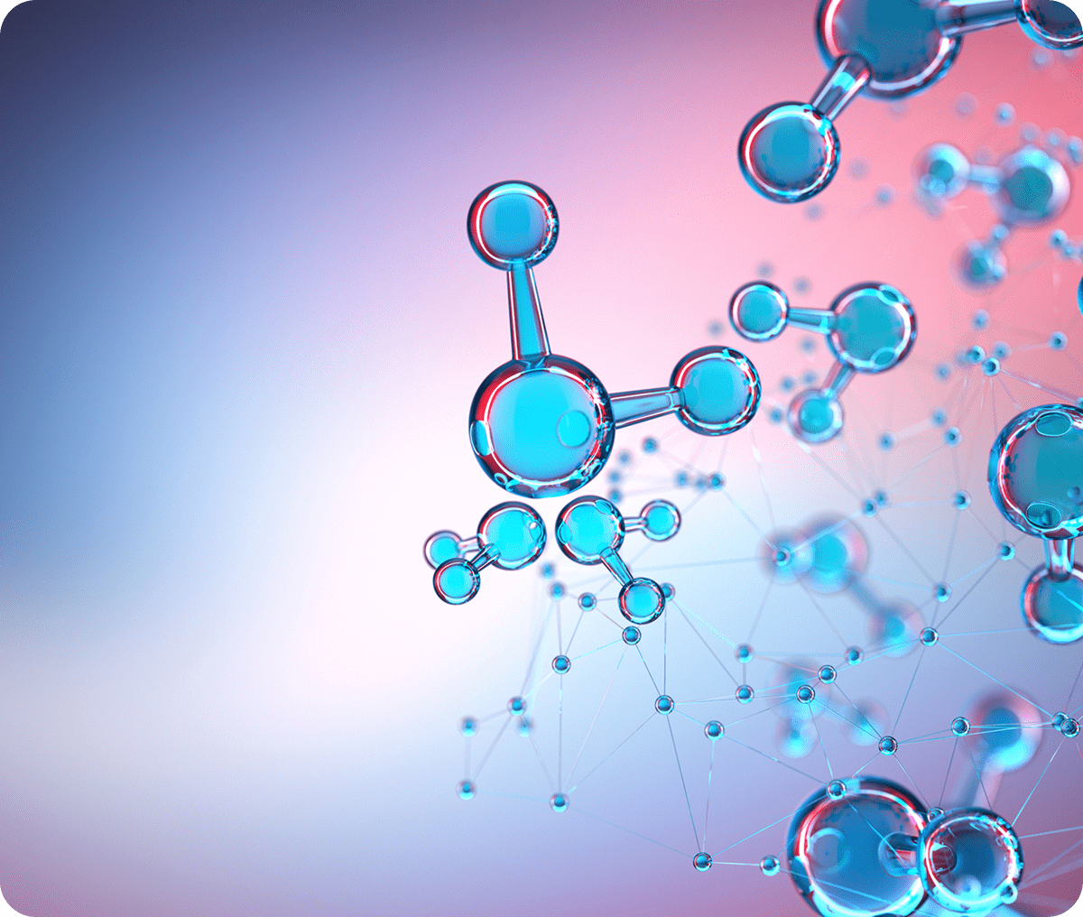 Molecular structure on gradient background