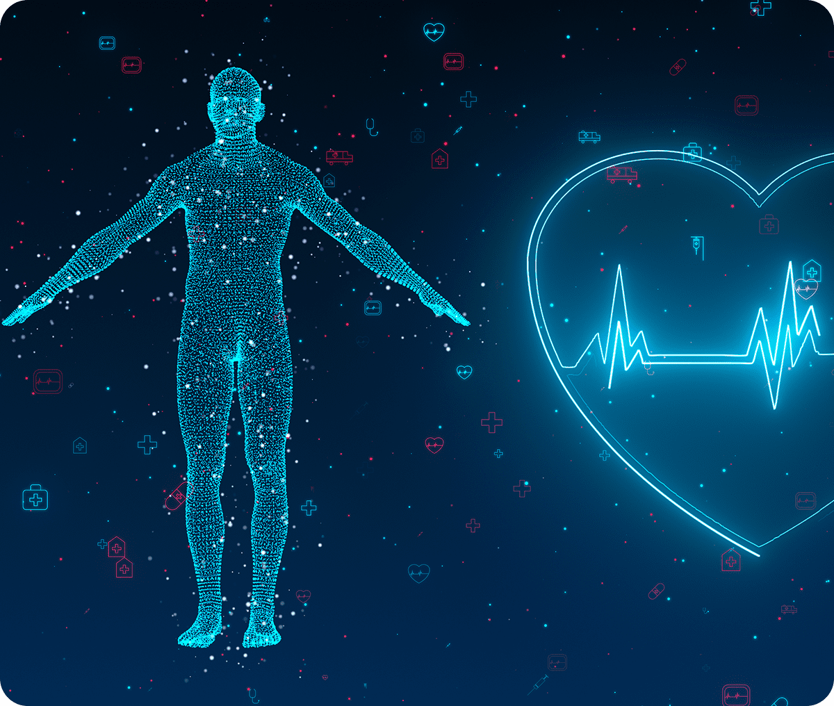 Futuristic health technology illustration