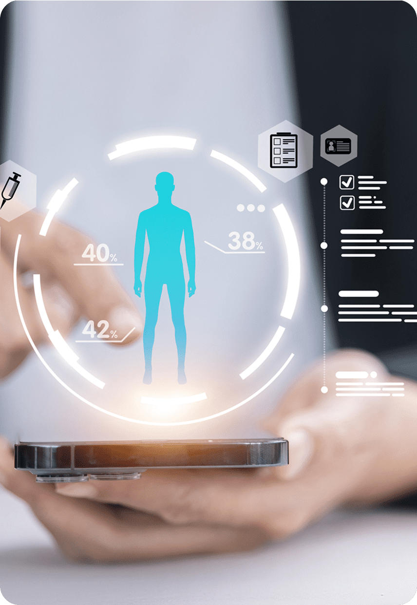 Smartphone displaying health statistics