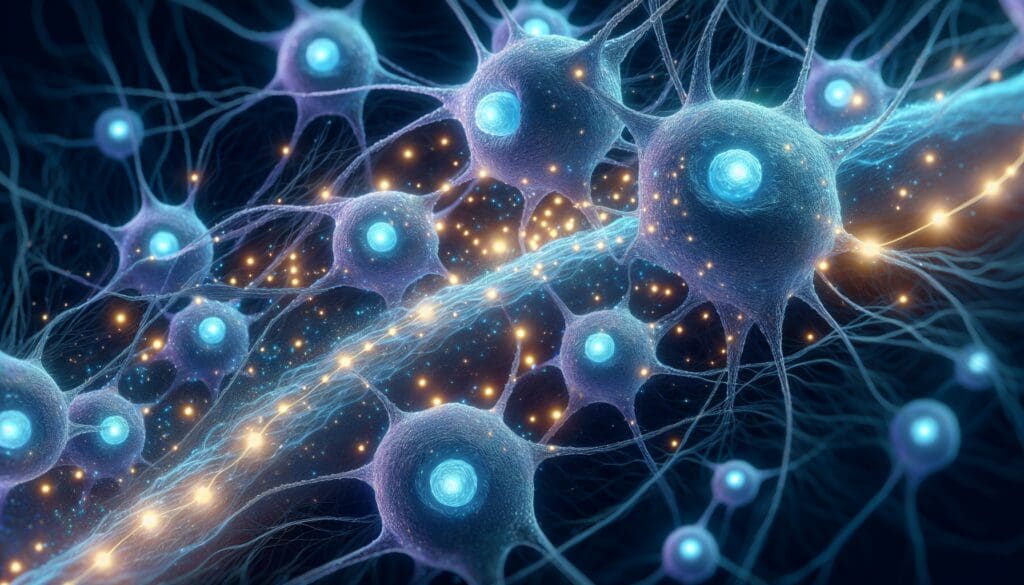 neurons-communicating-with-each-other-representing-the-role-of-nitric-oxide-in-sleep-mechanisms - Cardio & Heart Wellness Neurons communicating with each other, representing the role of nitric oxide in sleep mechanisms