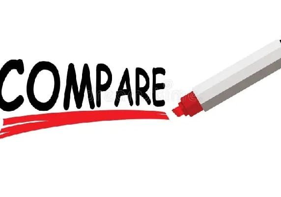 Compare" text with red marker
