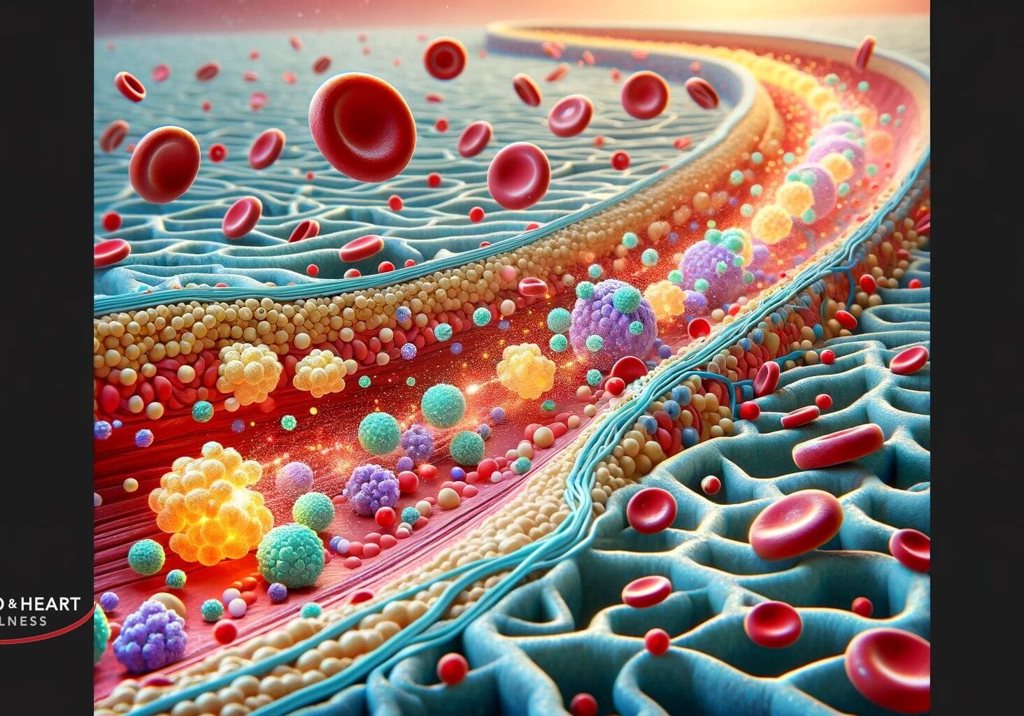Colorful depiction of blood cells